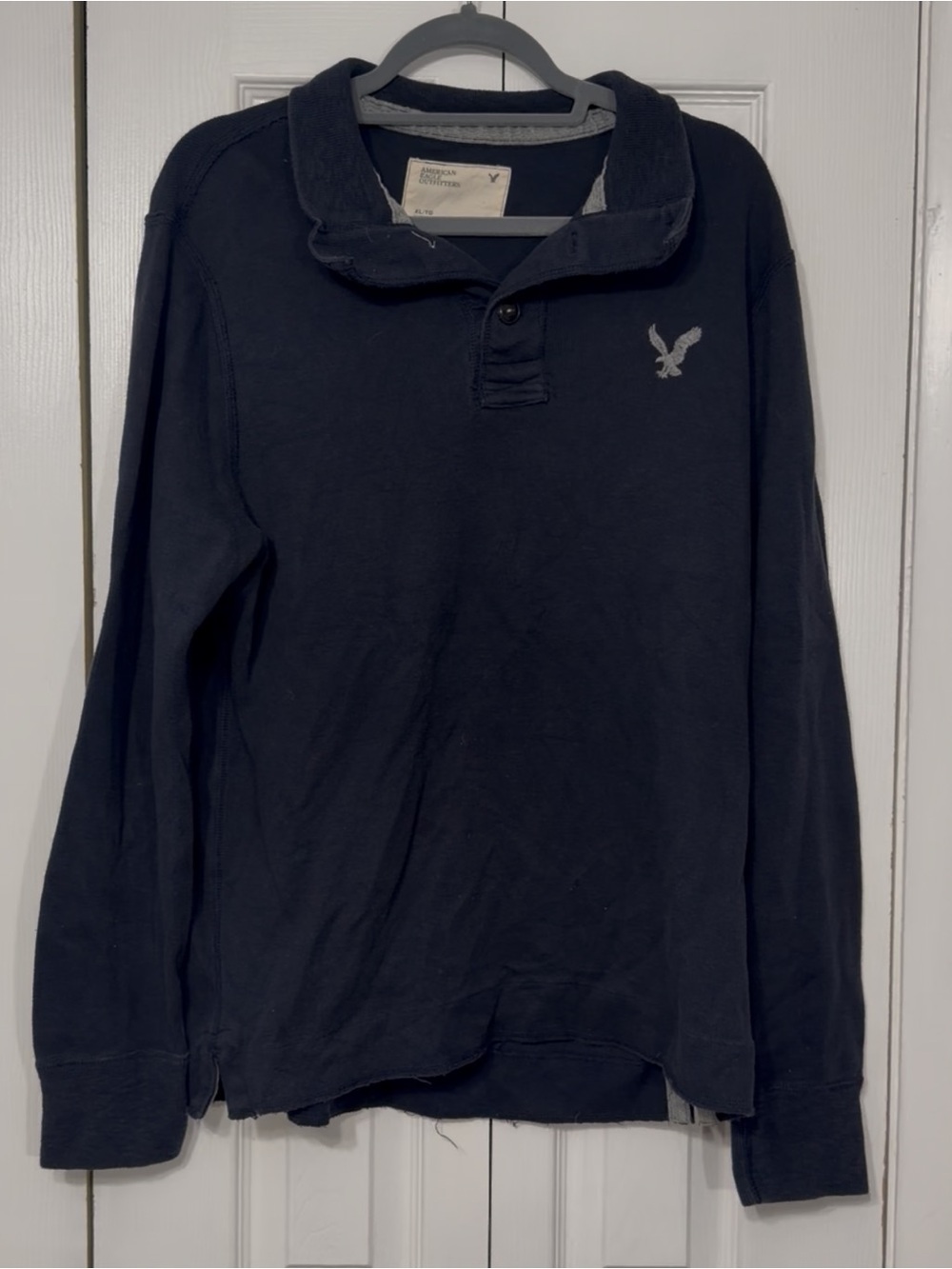 American Eagle Outfitters Collared Pullover XL Navy